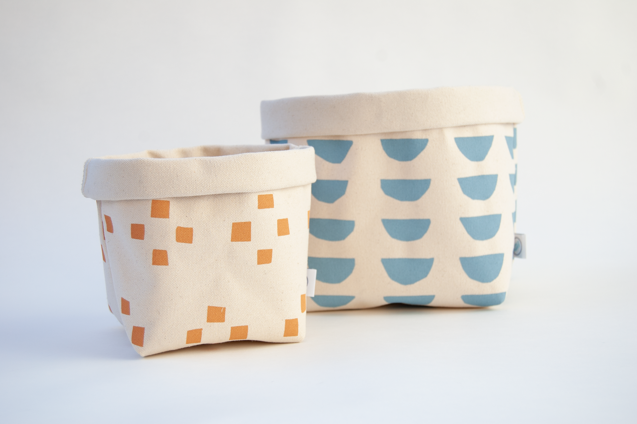 Offset Squares Canvas Bin